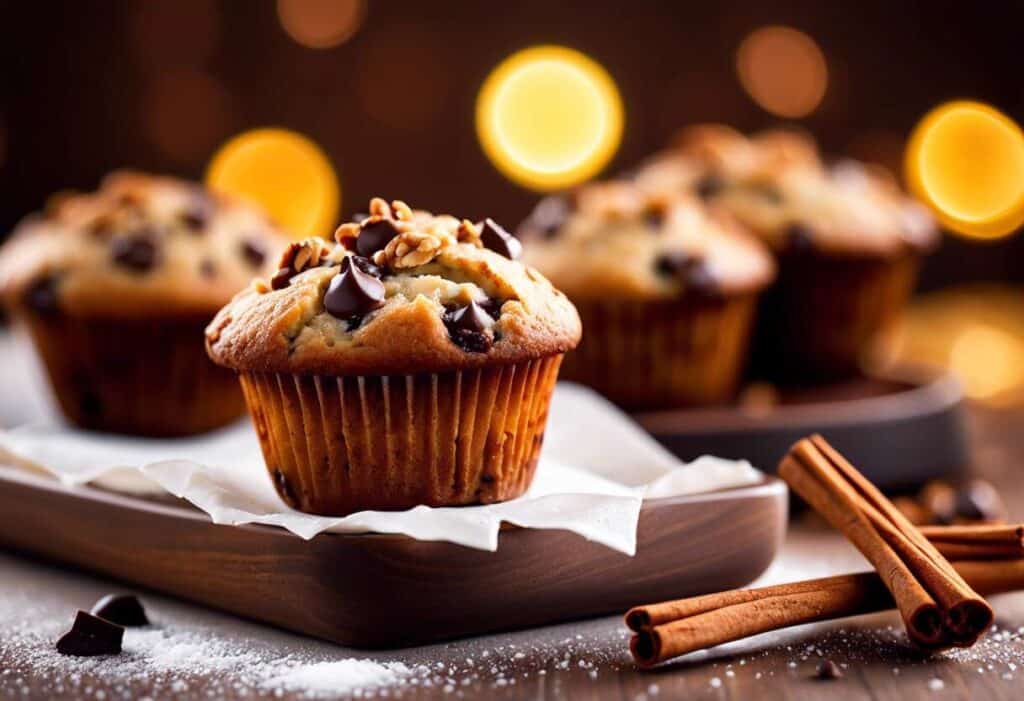 Recette de muffins aux pépites de chocolat, noix et cannelle - Gourmandise assurée !