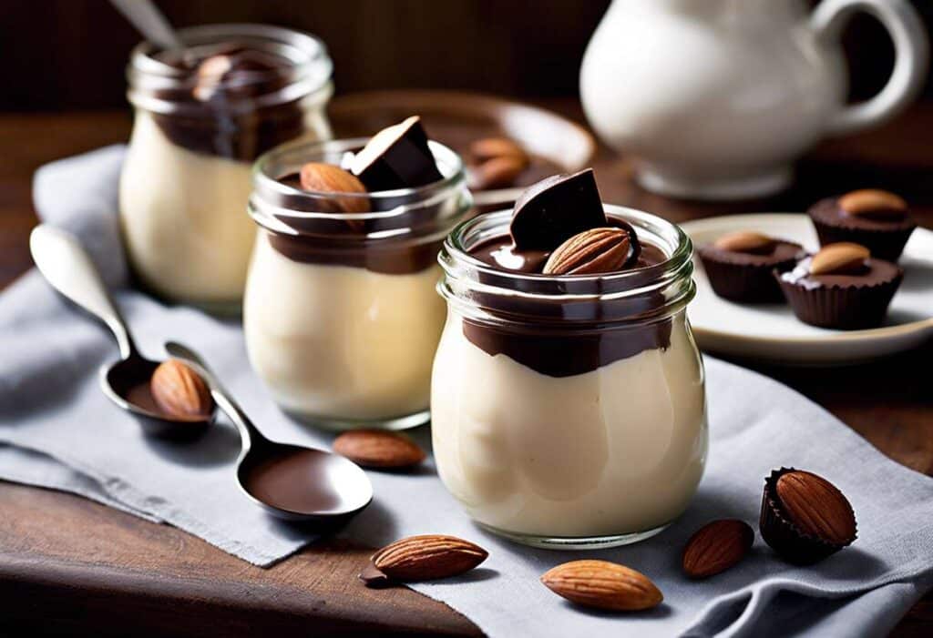 Petits pots de crème chocolatée aux amandes : recette facile et gourmande