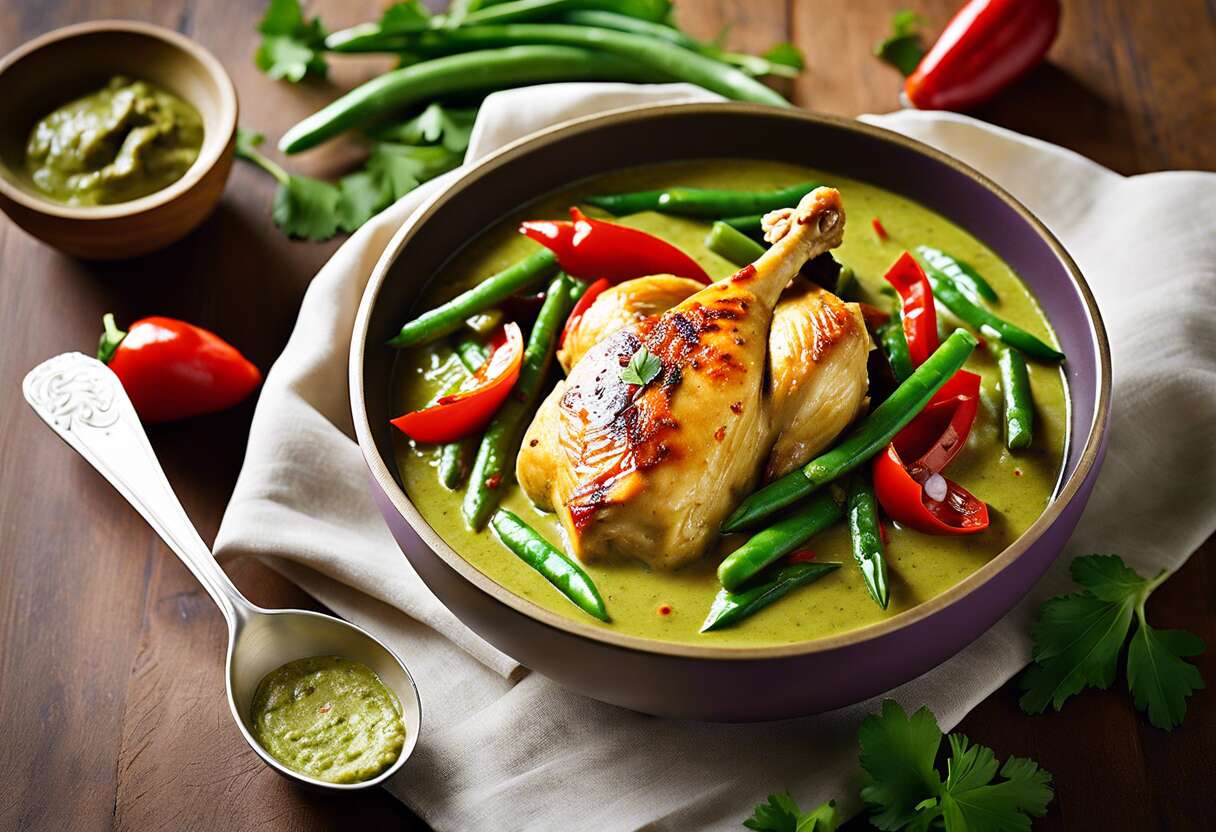 Recette de poulet à la pâte de curry vert : saveurs thaïlandaises à la maison