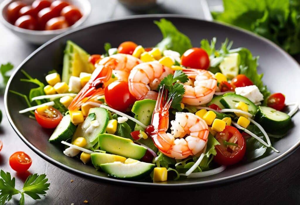 Recette facile : salade aux crevettes et surimi pour un repas léger